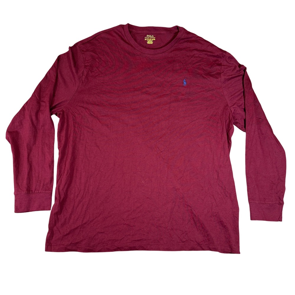 Polo Ralph Lauren Mens XXL Classic Fit Long Sleeve T-Shirt Burgundy Maroon